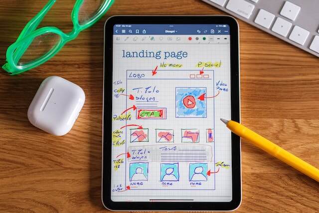 tablet con diseños web